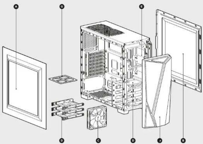 CORSAIR Carbide SPEC04 - Merkmale Gehauselnhalt Zubehorkit - 1