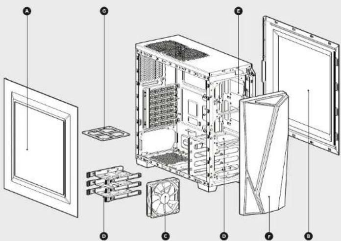 CORSAIR Carbide SPEC04 - Attributes du boitierContenu du kit d'accessoires - 1
