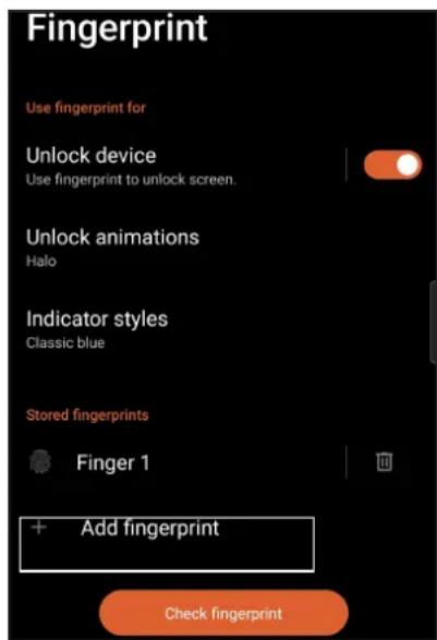 ASUS ROG Phone 6 - Configurer votre empreinte digitale à partir du menu des paramètres - 3