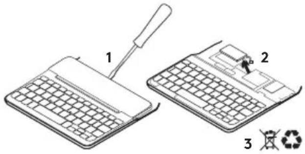 LOGITECH Canvas - Smaltimento delle batterie al termine del ciclo di vita del prodotto - 1