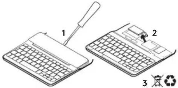 LOGITECH Canvas - Weggooien van batterijen aan het eind van de productlevensduur - 1