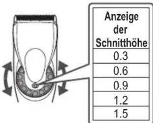 PANASONIC ERDGP86 - Einstellen der Schnitthöhe - 1