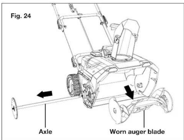 Snow Joe 24VX220SBCT - Replacing the Auger Blade - 3