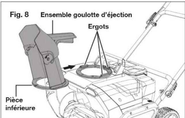 Snow Joe 24VX220SBCT - Assemblage de la goulotte d'éjection - 1