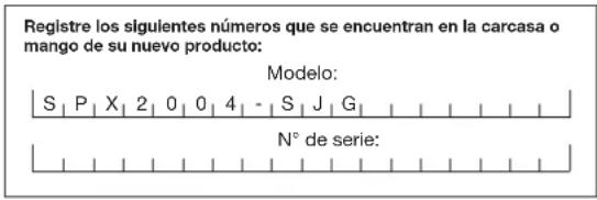 Sun Joe SPX2004SJG - Modelo y número de serie - 1