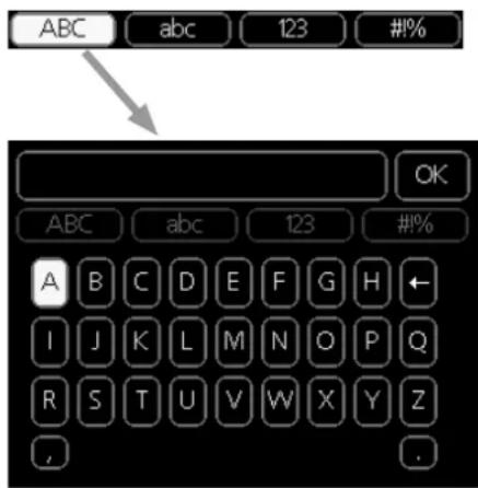 Nibe VVM 225 - Utilizez le clavier virtuel - 2