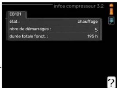 Nibe VVM 225 - MENU 3.2 - INFOS COMPRESEUR - 1