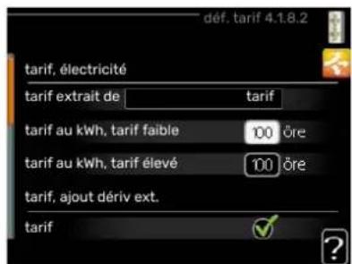 Nibe VVM 225 - MENU 4.1.8.2 - DÉF. TARIF - 1