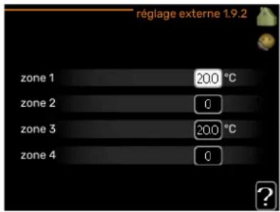 Nibe VVM 225 - Réglage de la température (avec sondes d'ambiance installées et activées) : - 1