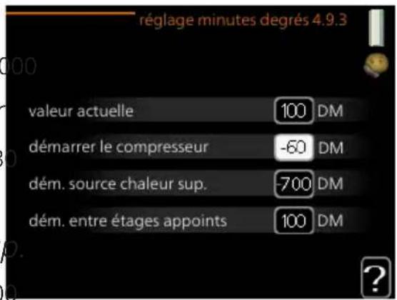 Nibe VVM 310 - RÉGLAGE MINUTES DEGRÉS - 1