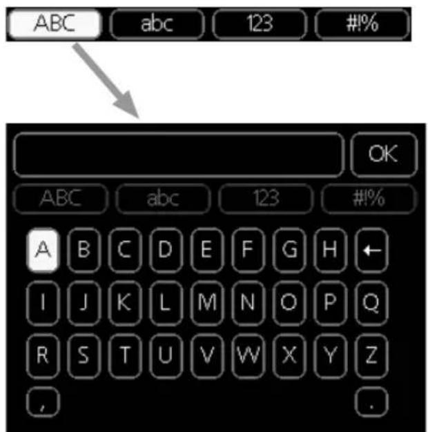Nibe VVM 310 - Utilisez le clavier virtuel - 2