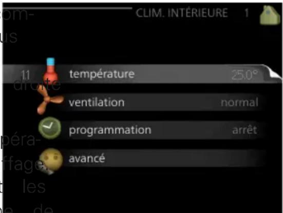 Nibe VVM 310 - Dé nir la température intérieure - 1