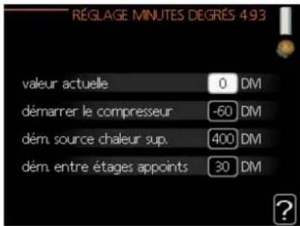 Nibe BASVM 102006 - Menu 4.9.3 - Réglage minutes degrés - 1