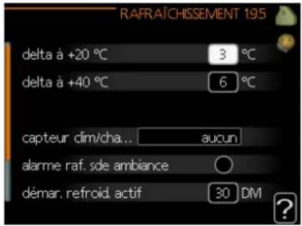 Nibe BASVM 102006 - Menu 1.9.5 - Réglages du rafraîchissement - 1