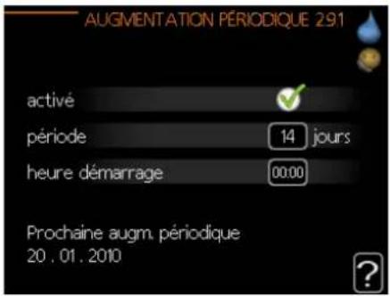 Nibe BASVM 102006 - Menu 2.9.1 - Augmentation périodique - 1
