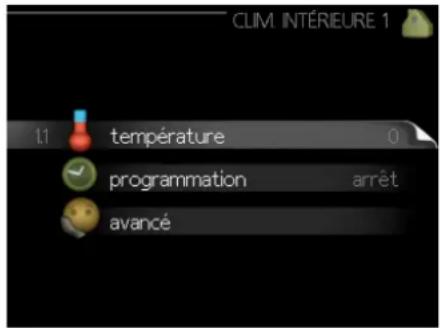 Nibe BASVM 102006 - Menu 1 – Clim. intérieure - 1