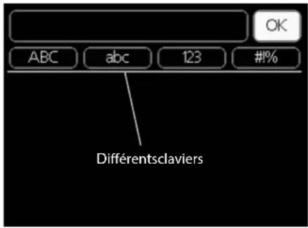 Nibe BASVM 102006 - Utilisation du clavier virtuel Navigation entre les fenêtres - 1
