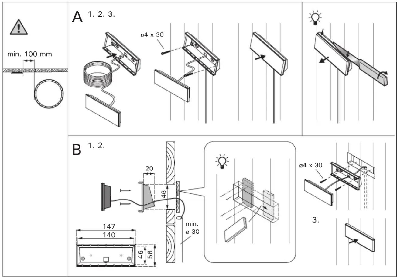 HARVIA Xafir CS110C - INSTRUCTIONS FOR INSTALLATION 3. INSTALLATIONSANLEITUNG - 1