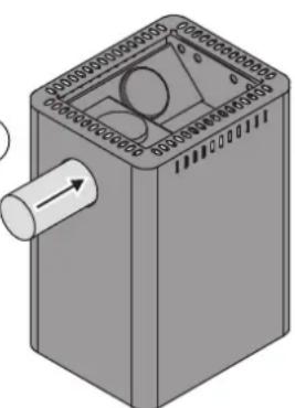 HARVIA 22 8 WK220SES - M1, M2, M3/SL, 20 Pro/SL, 20 ES Pro/S, 20 Boiler/ SL, Classic 140/220/280, Premium/VS, 20 RS/LS Pro, Linear 16/22/28, Linear 22 RS/LS/ES, 16/22: Raccordement du poèle à un conduit maconné via l'ouverture de raccordement arrière (figure 9) - 3