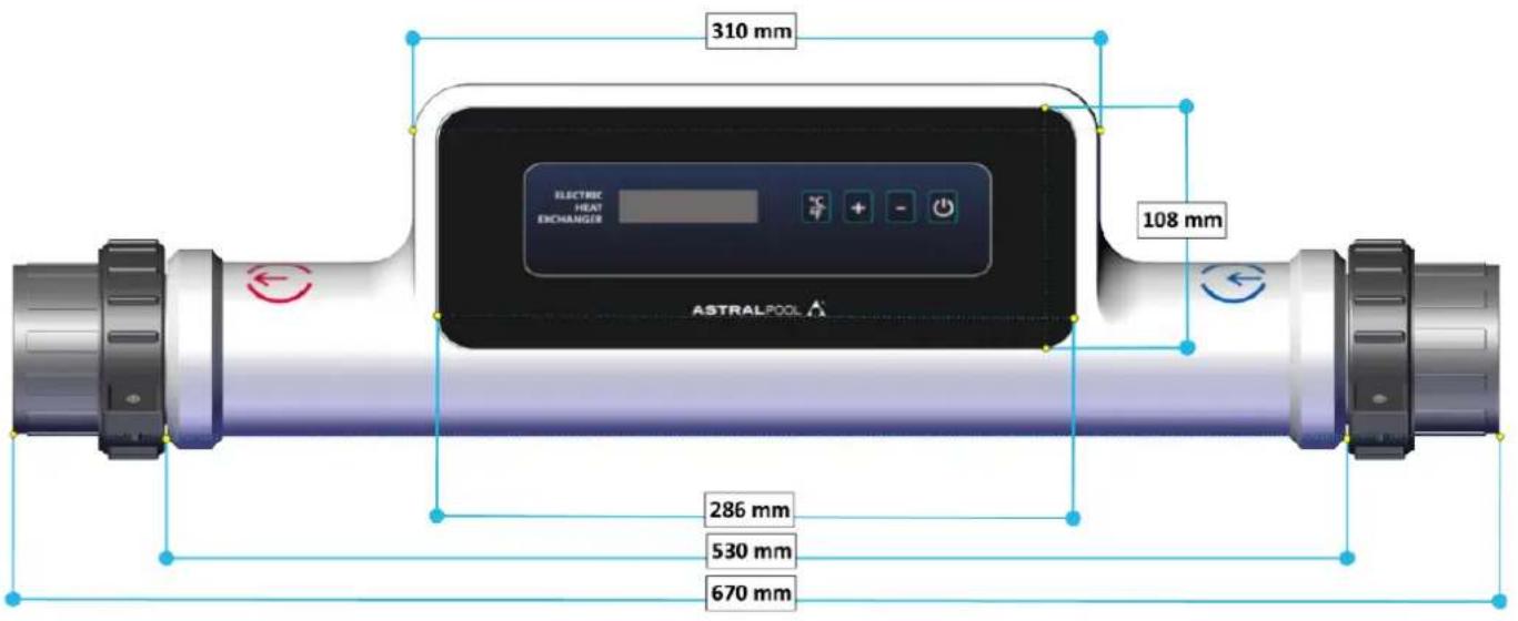 ASTRALPOOL Compact ElectricHeat - GRÖBE / DIMENSIONI / DIMENSÕES / ΔΙΑΣΤΑΣΕΙΣ - 1