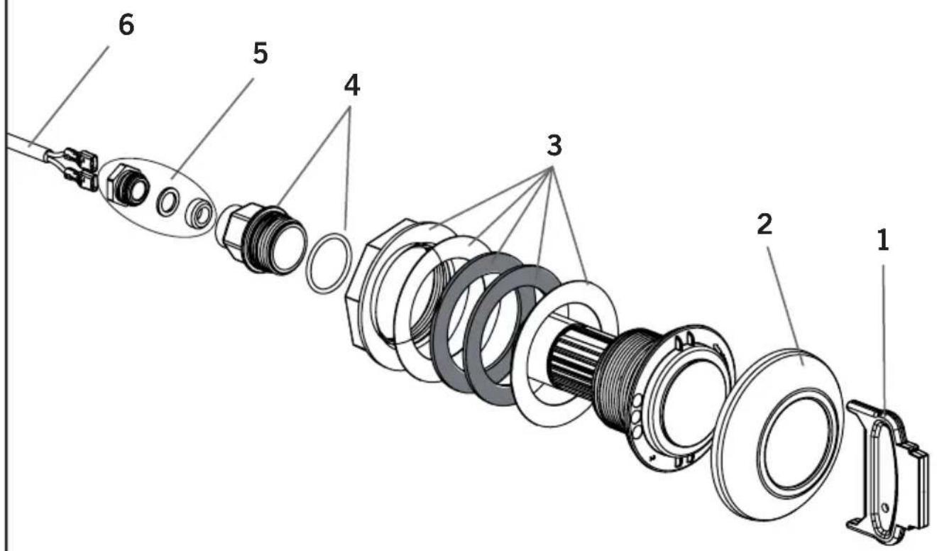 Exploded view diagram of a mechanical assembly with numbered parts for identification