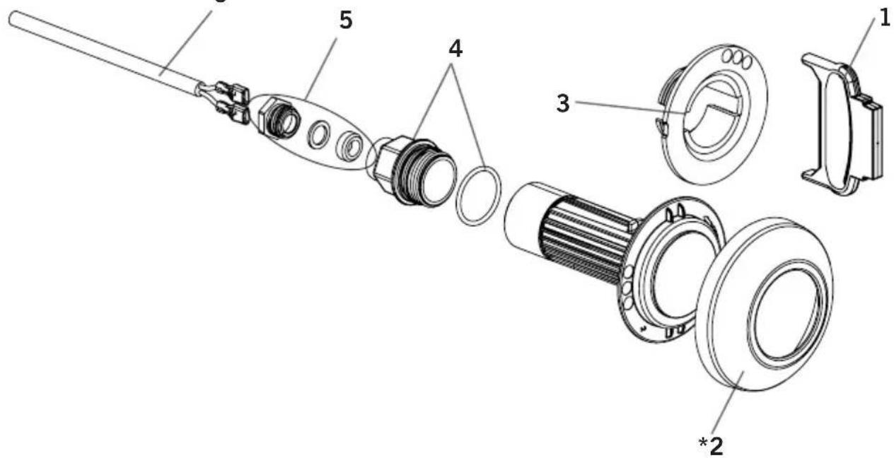 Technical diagram of a mechanical assembly with numbered components, likely a valve or tool, showing exploded view and part labels.