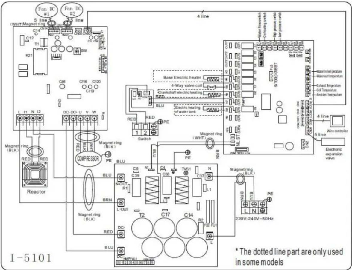 ASTRALPOOL Pro Elyo Touch - Diagrama eléctrico da bomba de calor de piscina Inverter - 1
