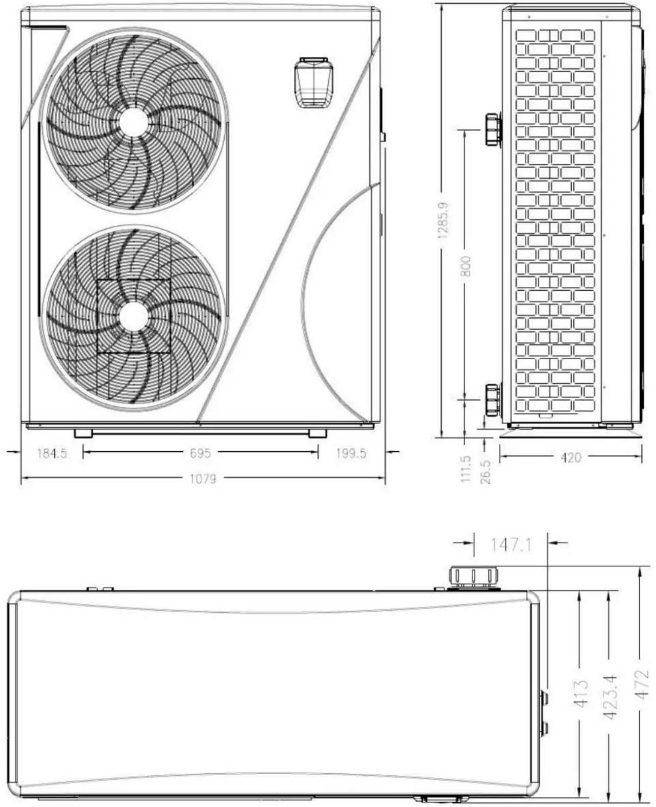 ASTRALPOOL Pro Elyo Touch - Afmetingen - 1