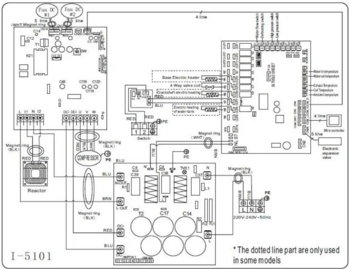 ASTRALPOOL Pro Elyo Touch - Inverter-Schwimmbad-Wärmepumpe-Schaltplan - 1