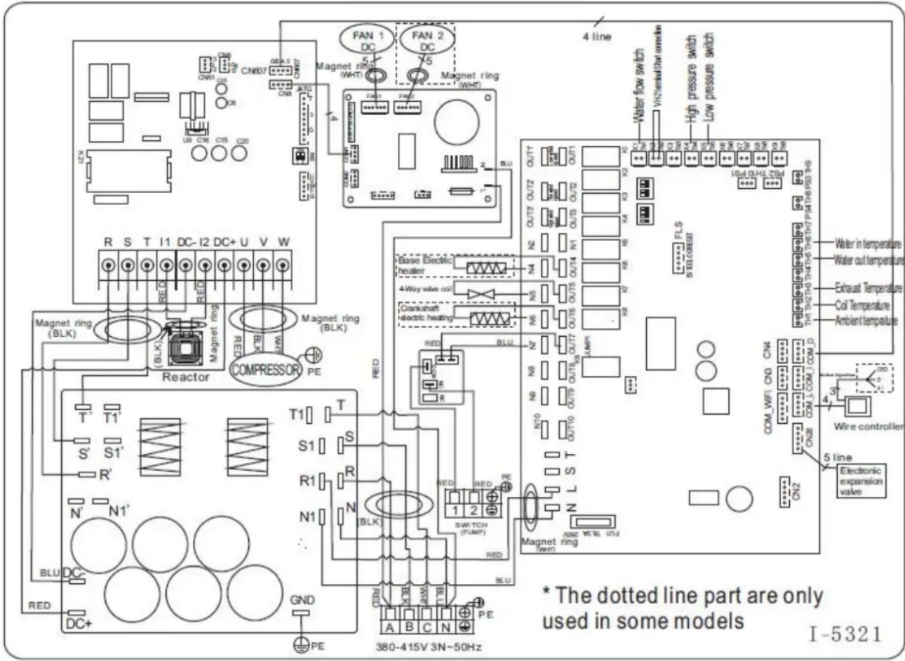 ASTRALPOOL Pro Elyo Touch - ZWEMBAD WARMTEPOMP BEDRADING SCHEMA - 1