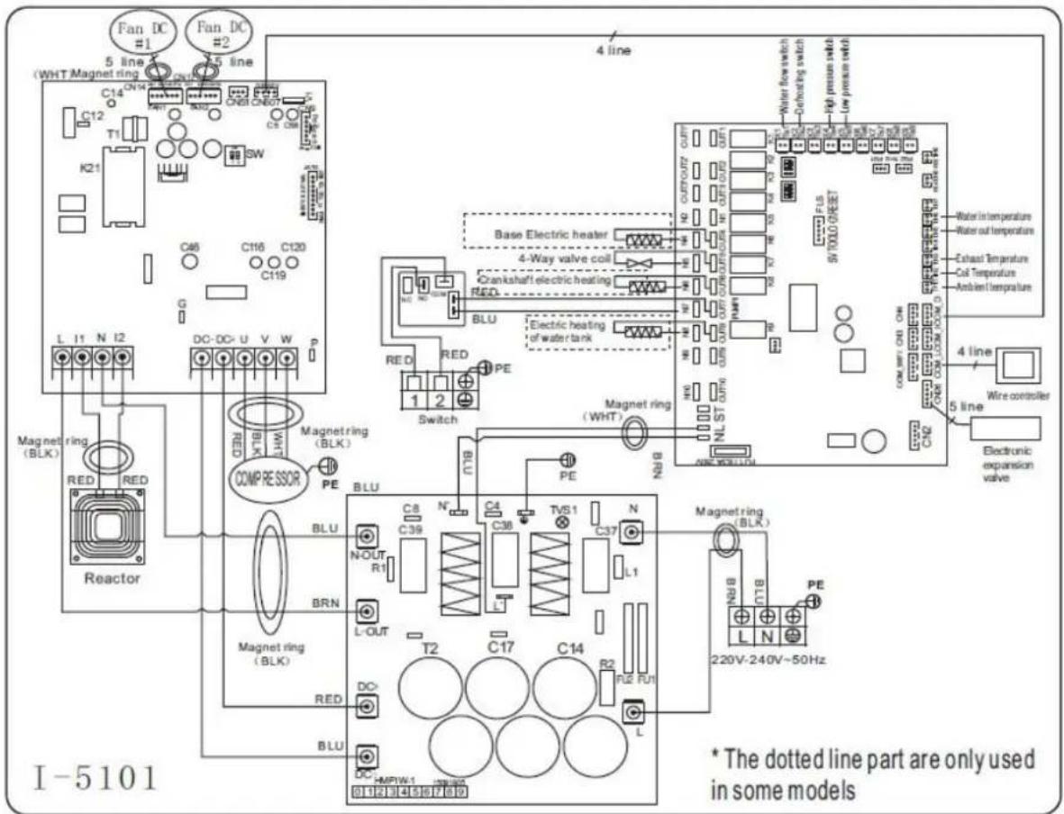 ASTRALPOOL Pro Elyo Touch - Schema elettrico di una pompa di calore inverter - 1