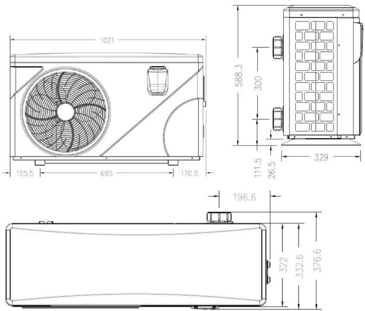 ASTRALPOOL Pro Elyo Touch - Abmessung - 1