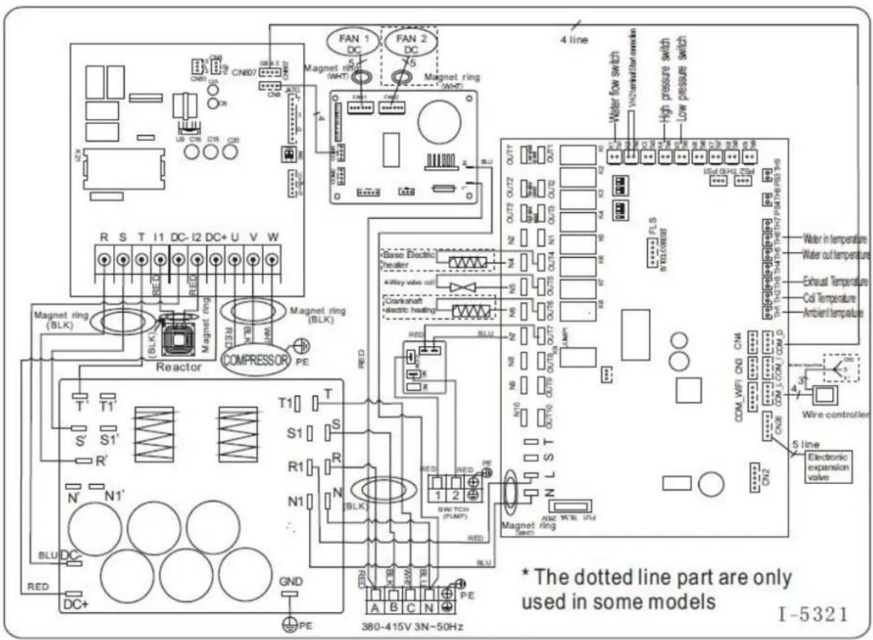 ASTRALPOOL Pro Elyo Touch - Schema elettrico di una pompa di calore inverter - 1