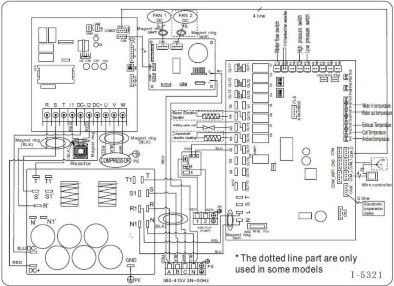 ASTRALPOOL Pro Elyo Touch - Esquema de cableado bomba de calor inverter - 1