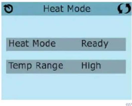 Heat Mode Heat Mode Ready Temp Range High