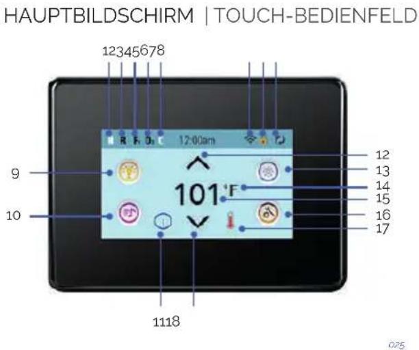 ASTRALPOOL Emotion E - DER HAUPTBILDSCHIRM OF TOUCH-BEDIENFELD - 1