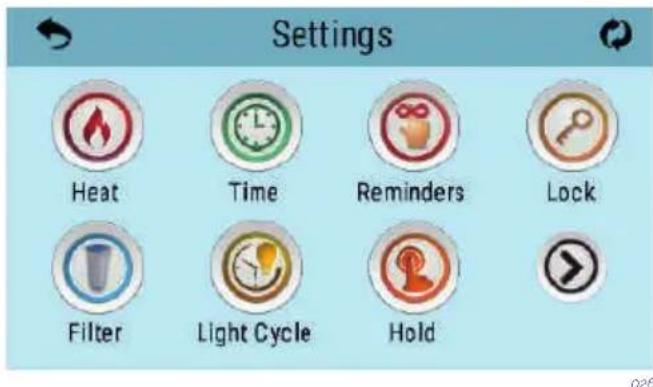 ASTRALPOOL Swimspa CRETA - TELA DE CONFIGURAÇÃO | TOUCH SCREEN - 1
