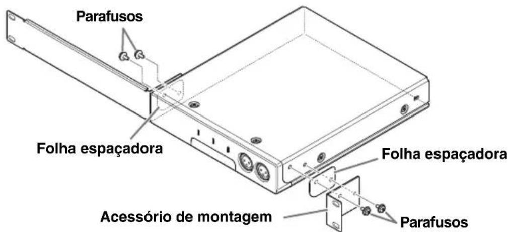YAMAHA RMCR - Ao conectar cada acessório de metal, coloque a folha espaçadora incluída entre esta unidade e o acessório de metal. - 1