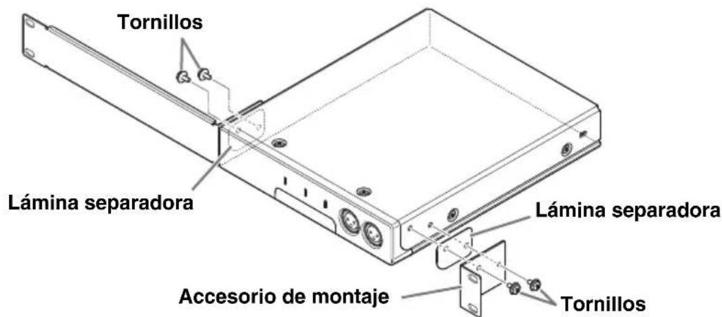 YAMAHA RMCR - Al acoplar cada accesorio de metal, coloque la lámina separadora incluida entre esta unidad y el accesorio de metal. - 1