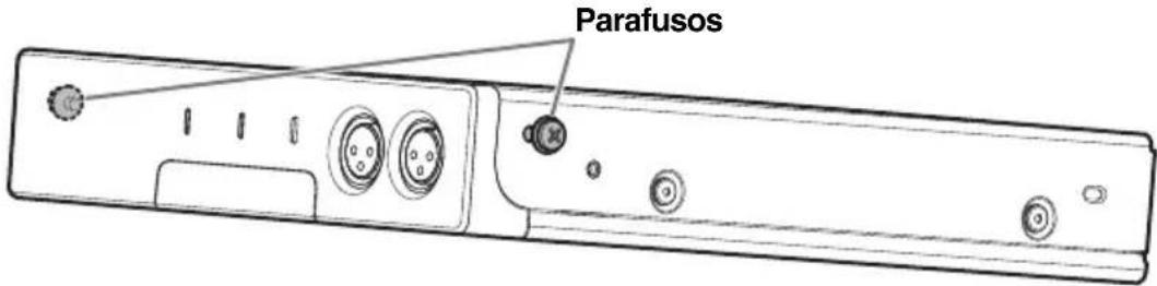 YAMAHA RMCR - Instale provisoriamente os dois parafusos incluídos nos orifícios dianteiros dos orifícios de fixação para acessórios de montagem deste produto. - 1