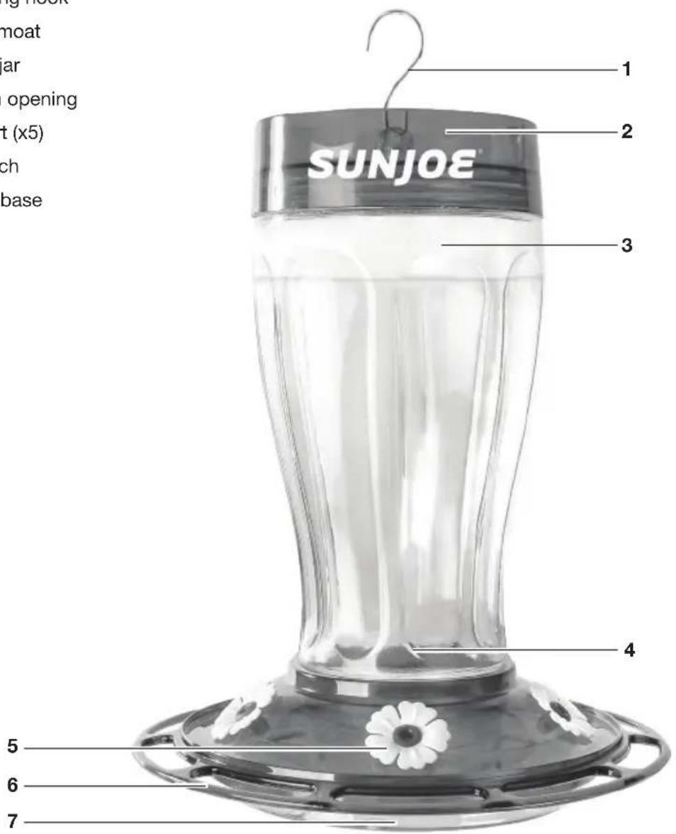 Sun Joe SJWBFGRED - Know Your Hummingbird Feeder - 1