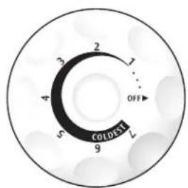 FRIGIDAIRE FFU14M5HW - Réglage de la commande de température - 1