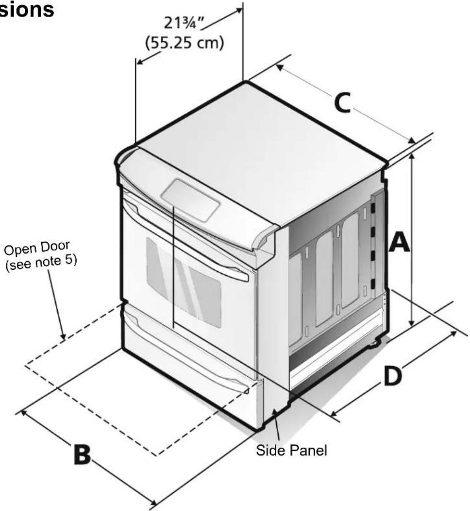 FRIGIDAIRE FGES3065PB - Product Dimensions - 1