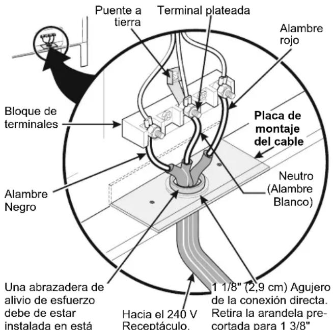 FRIGIDAIRE FGES3065PB - Conexión del cable a tres alambre de la cucina - 1