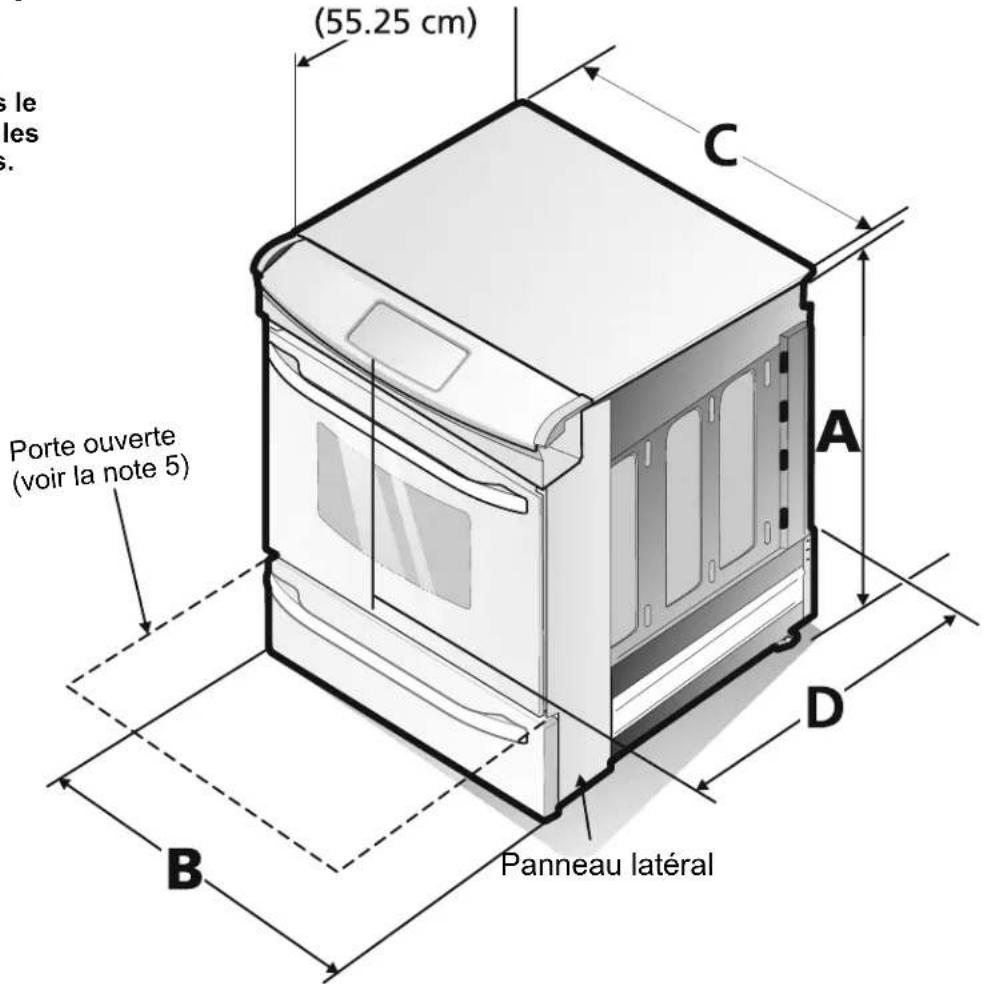 FRIGIDAIRE FGES3065PB - Dimensions du produit - 1