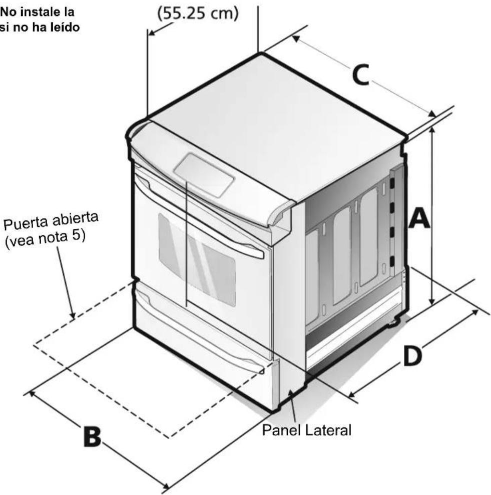 FRIGIDAIRE FGES3065PB - Dimensiones de launidad - 1