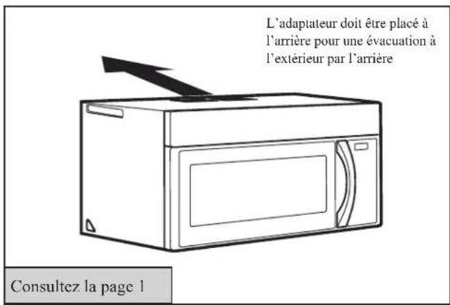 FRIGIDAIRE LFMV1846VF - B évacuation à l'extérieur par l'arrière (conduit horizontal) - 1
