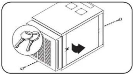 Diagram showing a microwave oven with keys inside and a directional arrow indicating airflow or movement.