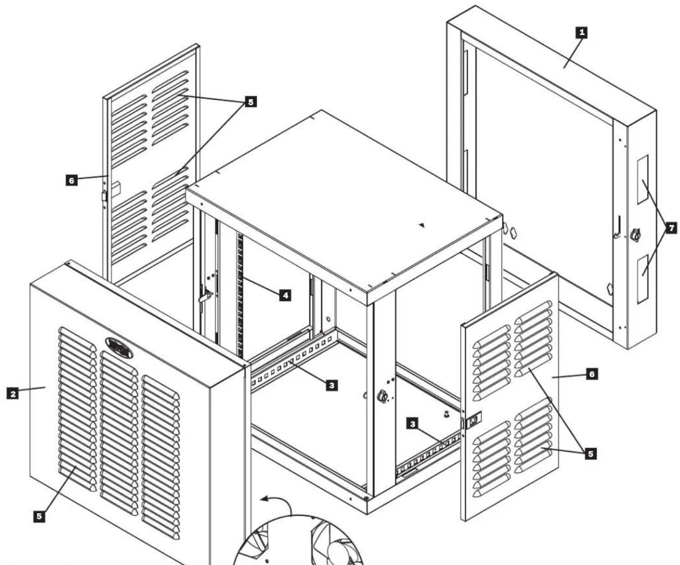 Tripp Lite SmartRack SRWX12USNEMA - Identification des caractéristiques - 1