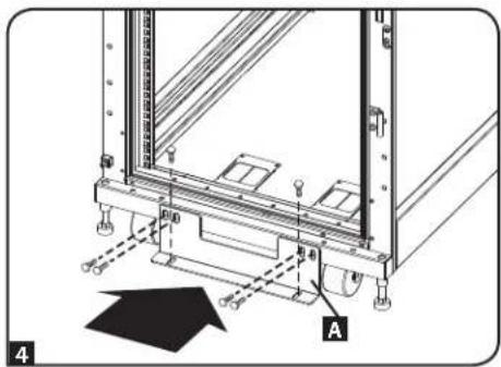 Technical diagram showing a mechanical assembly with labeled components and directional arrows, including section A.